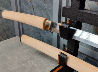Munenori Shirasaya Katana T10 steel hitatsura hamon - samurajský meč